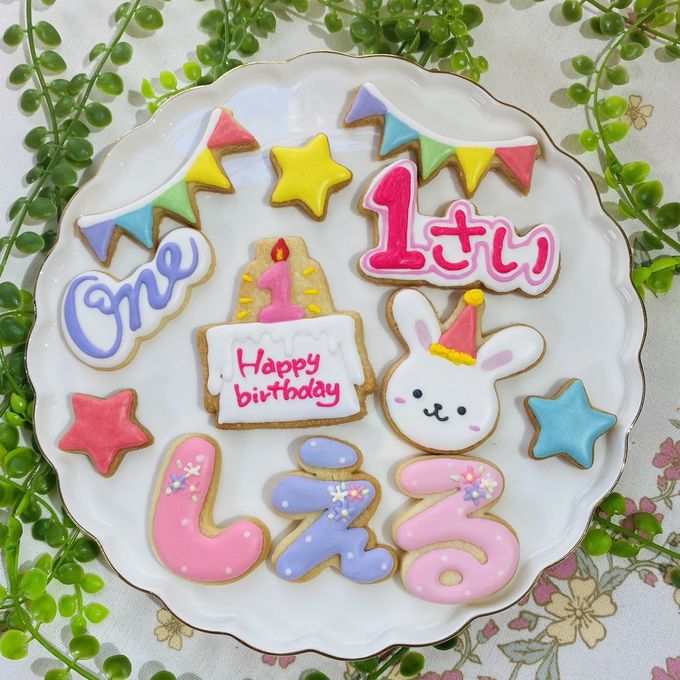1st Birthdayクッキーセット（6文字） 1