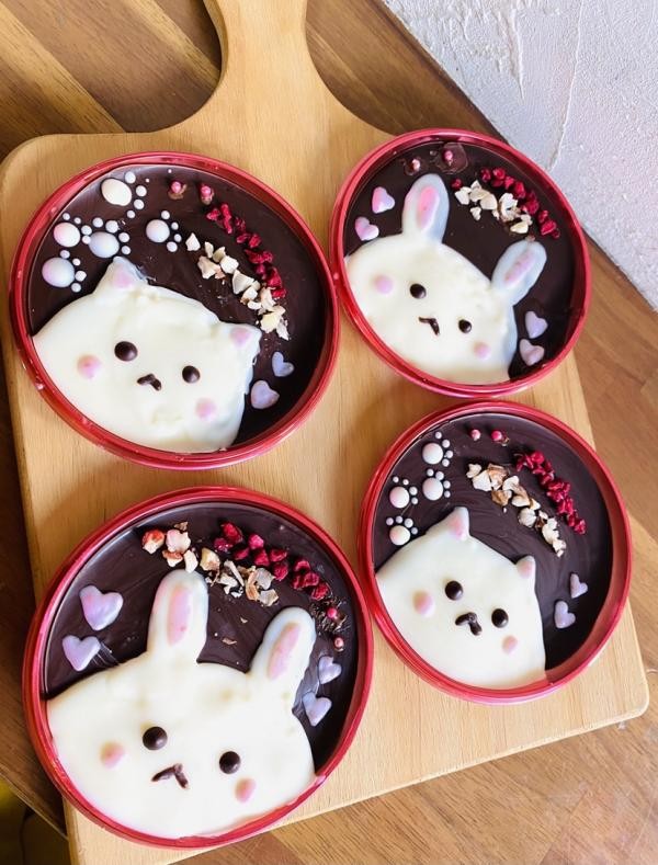 ねこチョコ＆うさチョコマンディアン 4個セット （せるろいど焼菓子店 