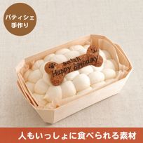 【犬用ケーキ スクエア小】 人間も食べられる小さめのデコレーションケーキ 12cm×8cm