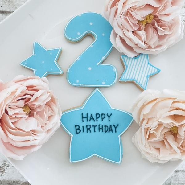 アイシングクッキー】大きな数字つきバースデーアイシングクッキー