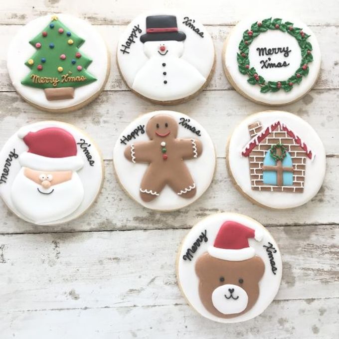 【アイシングクッキー】選べる!!大きな丸型クリスマスアイシングクッキー3枚セット クリスマス2023 2