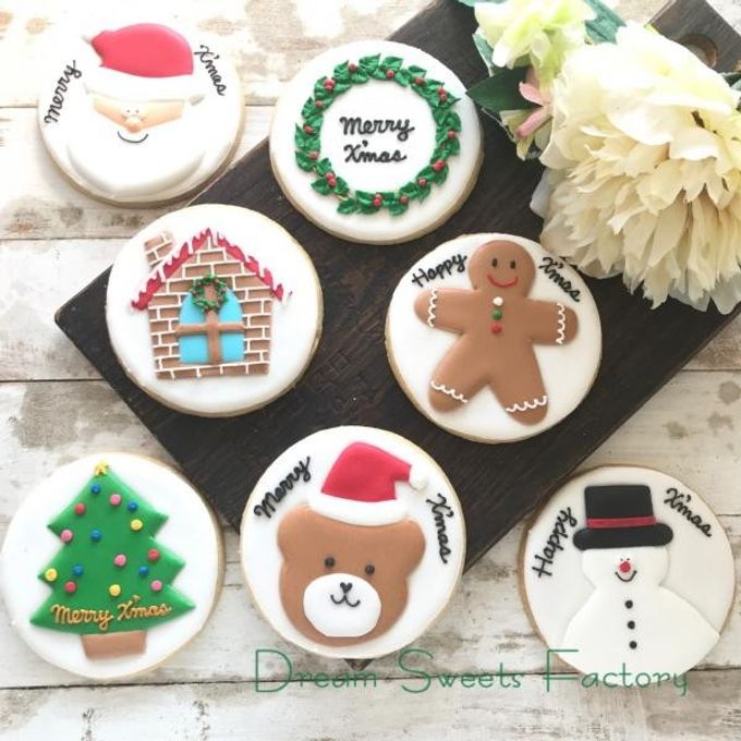 【アイシングクッキー】大きな丸型クリスマスアイシングクッキー7枚フルセット クリスマス2023 1