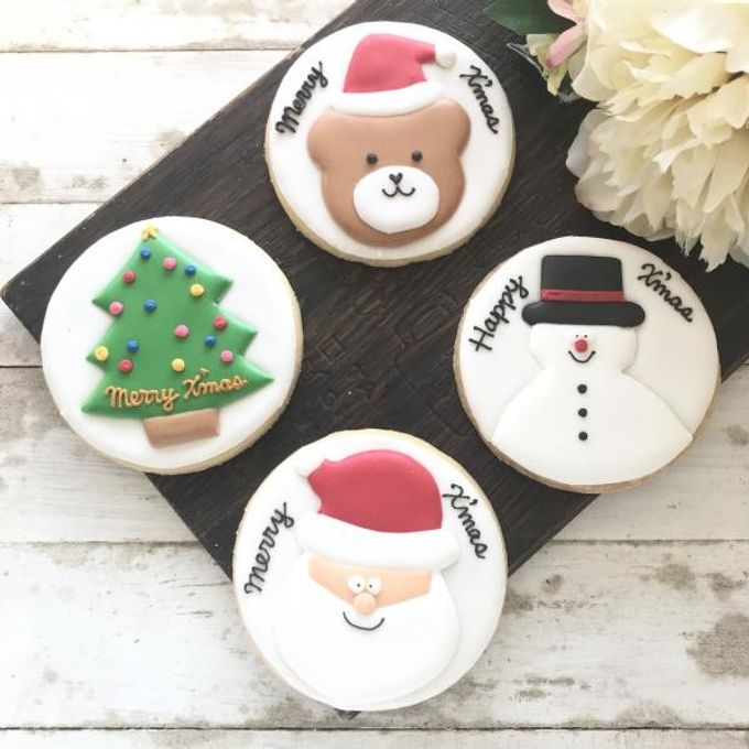 【アイシングクッキー】大きな丸型クリスマスアイシングクッキー7枚フルセット クリスマス2023 3