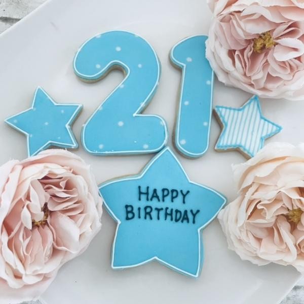アイシングクッキー】大きな数字つきバースデーアイシングクッキー