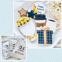 箱ラッピング込！父の日ギフトコーヒーセット（紺色ブロックチェック）