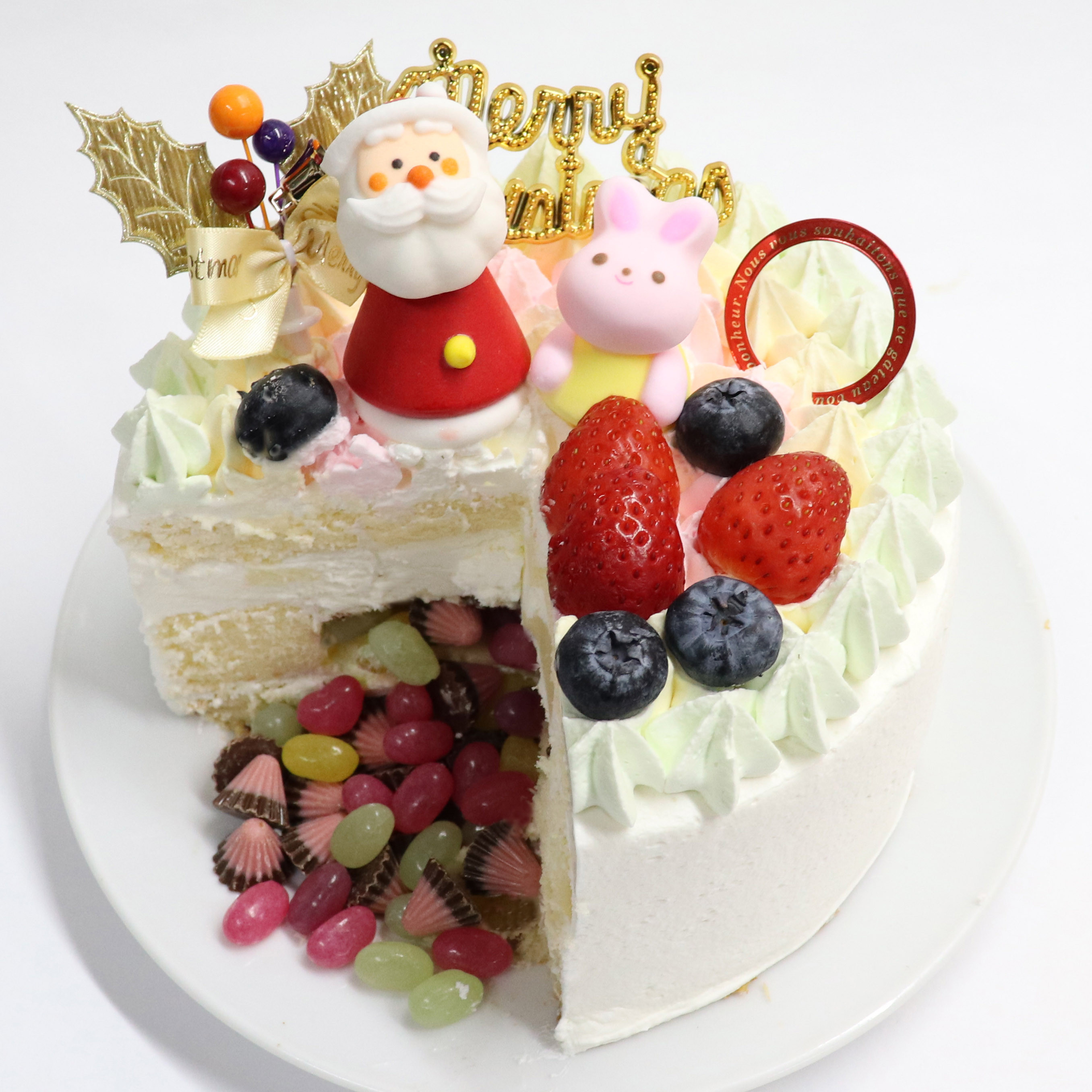 クリスマスケーキ装飾 フィギュア付き ギミックケーキ（Xmas） 15cm 2025クリスマス（峰月堂） | Cake.jp