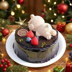 クリスマス ねむねむくまさん チョコムースケーキ 15cm 1