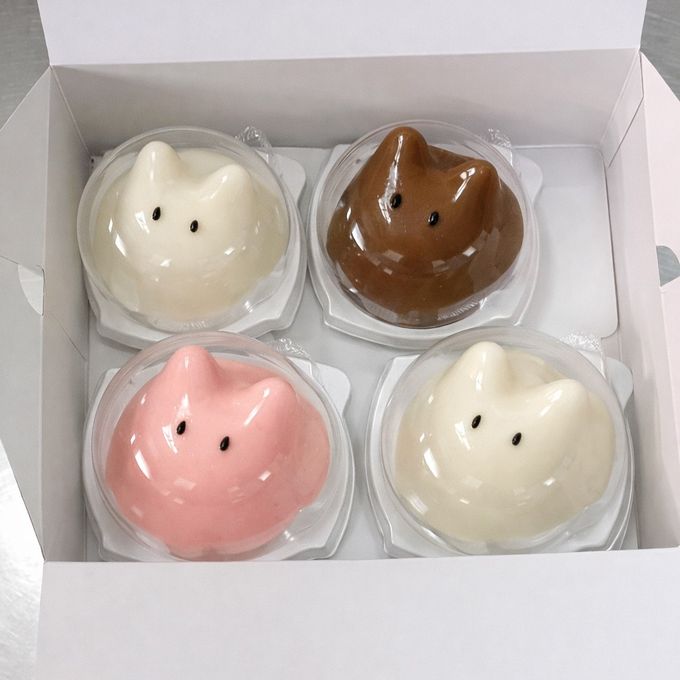 ねこプリン 4個（ミルク×2、苺ミルク、チョコミルク） 7