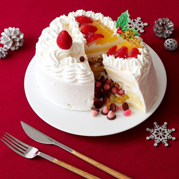 もふもふサンタさんのギミックケーキ 5号 15cm クリスマス2023 2
