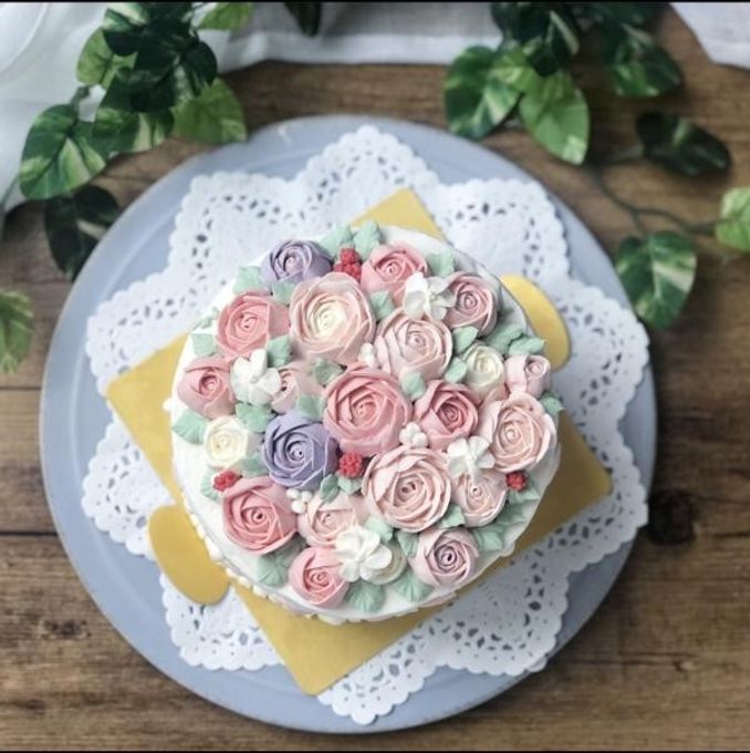 フラワーケーキ ローズ ホイップクリーム 4号 12cm 3