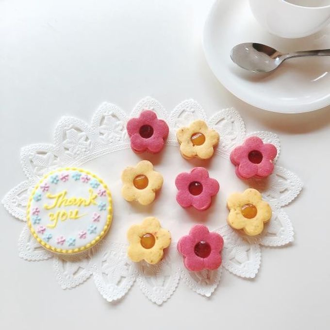 鹿児島特産フルーツ使用フリーメッセージアイシングクッキー＆かわいいお花のジャムクッキーセット 母の日2024 1