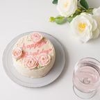 【薔薇の色と生地が選べる】4号あんバターフリーメッセージフラワーケーキ《センイルケーキ》   1