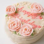 【薔薇の色と生地が選べる】4号あんバターフリーメッセージフラワーケーキ《センイルケーキ》   7