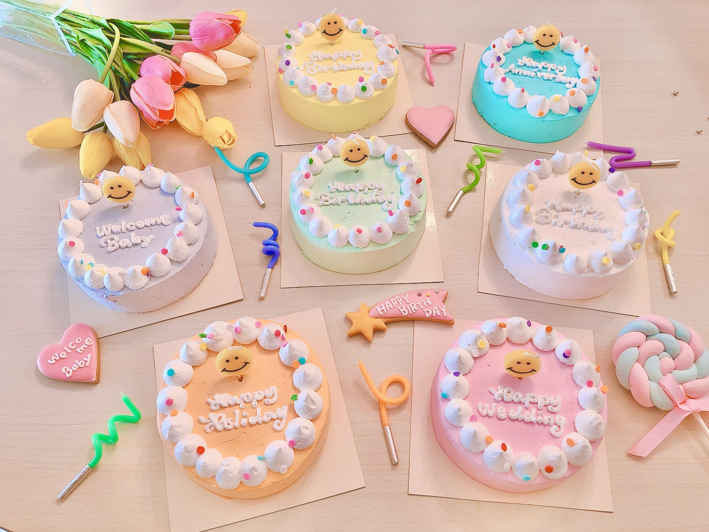 ニコちゃんセンイルケーキ 5号（decolne） | Cake.jp