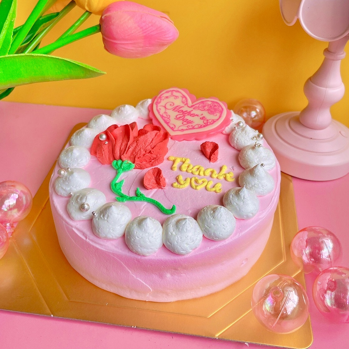 母の日限定価格！カーネーションフラワーセンイルケーキ 5号 母の日2024（decolne） Cake.jp