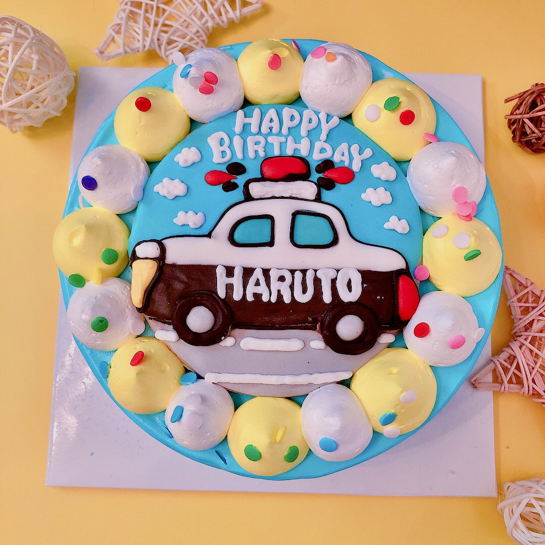 カラー選択可♪パトカーケーキ ポリスケーキ 4号（decolne