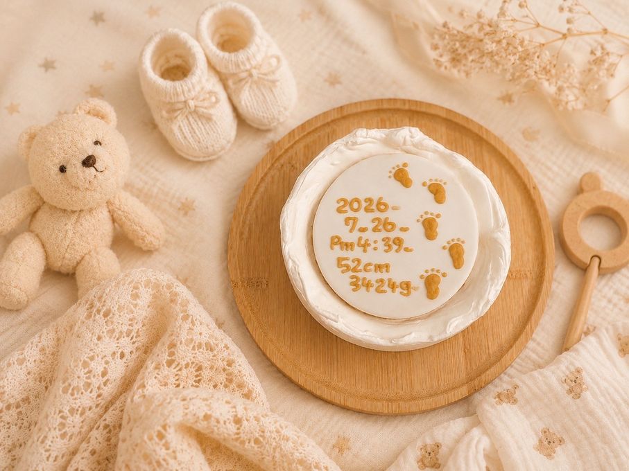 Hellobaby Wellcomebaby 出産報告ケーキ  4号 2