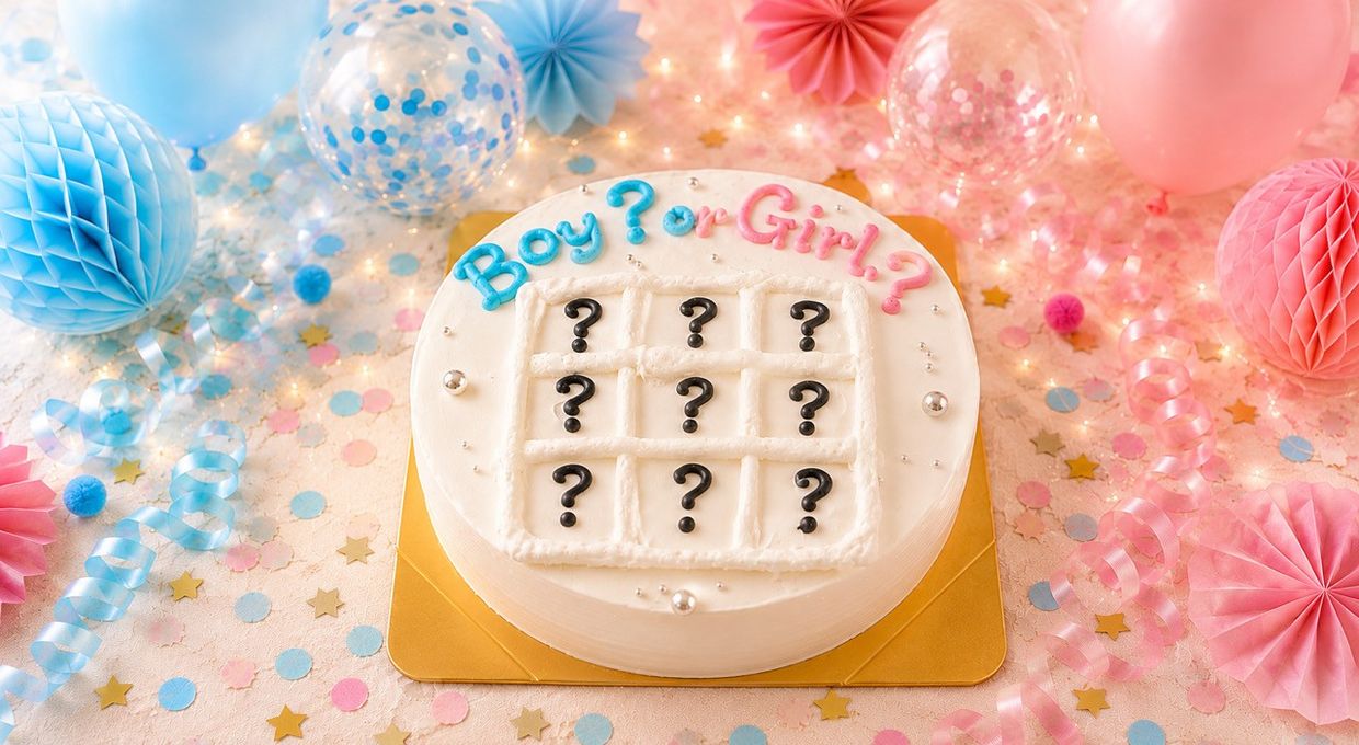 ケーキでスクラッチ！ジェンダーリビールセンイルケーキ Boy？or Girl？ 3号 3