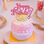 プリンセス豪華2段ケーキ♡カラー選択♪ 5号＆4号 センイルケーキ 1