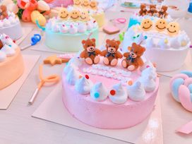くまちゃん&ニコちゃん3連ろうそくセンイルケーキ 4号