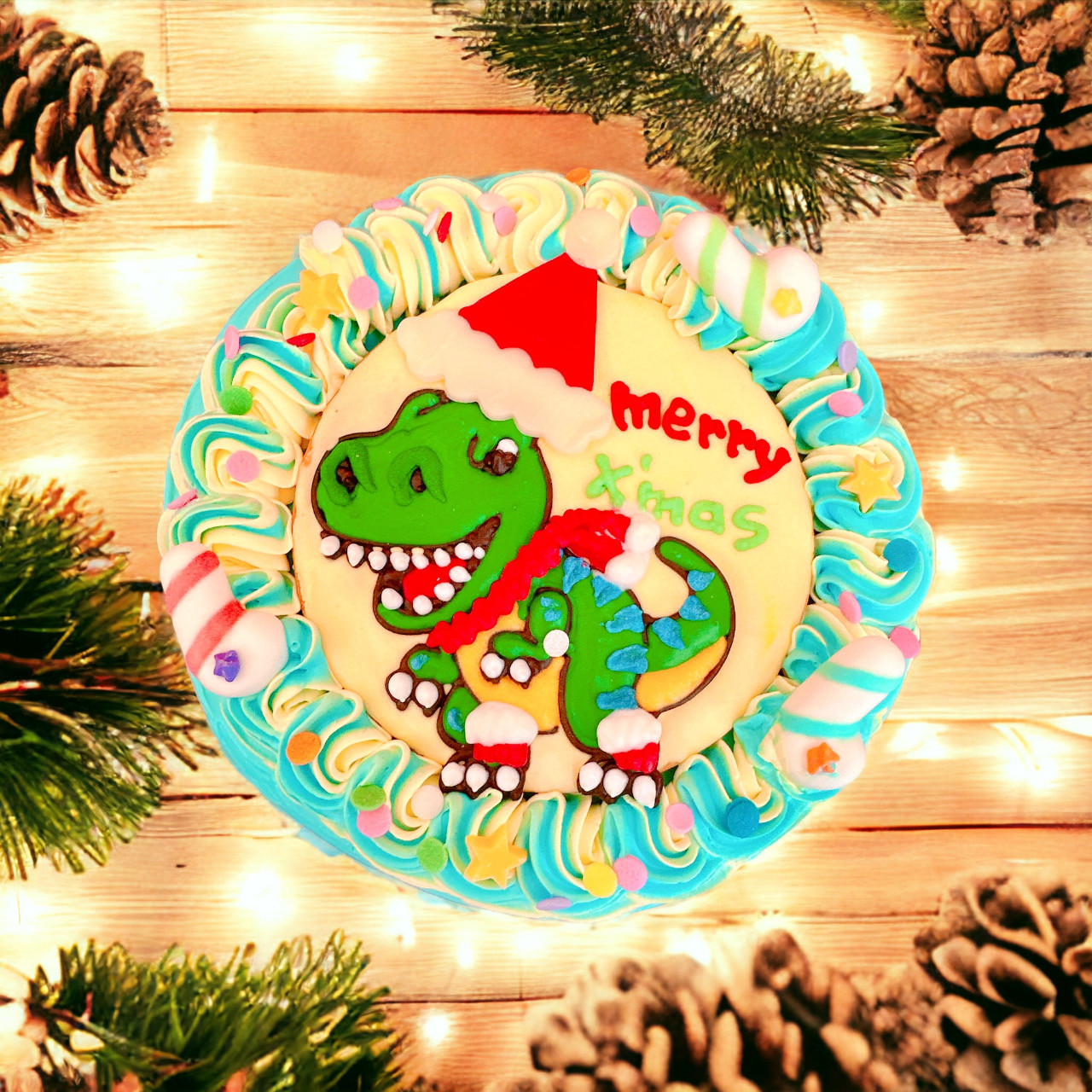 今年はNew！ティラノサンタケーキ 5号 クリスマス2025（decolne