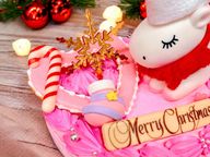 ユニコーンサンタピンクケーキ 4号 クリスマス2026 2