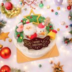 仲良しツインズのhappyリースケーキ クリスマスケーキ  4号 クリスマス2024 3