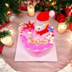 ユニコーンサンタピンクケーキ 5号 クリスマス2024 1