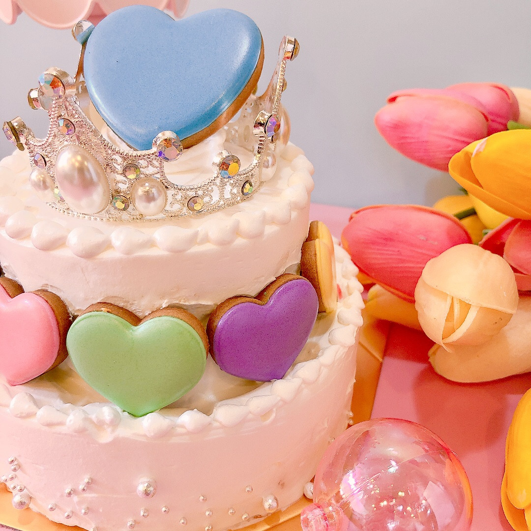 推し活♡カラー選択♪2段ケーキ 4号＆3号（decolne） | Cake.jp