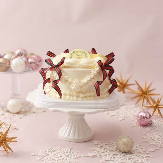 クリスマスリボンケーキ  イチゴのケーキ クリスマス2025 5