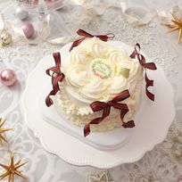 クリスマスリボンケーキ  イチゴのケーキ