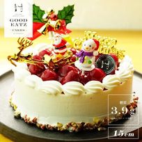 [低糖質]クリスマスケーキ 木苺レアチーズケーキ 糖質89%カット 直径15cm