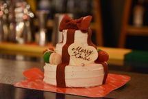 豪華3段ケーキ プレゼントケーキ（マカロン付き） 5号 クリスマス2021  1