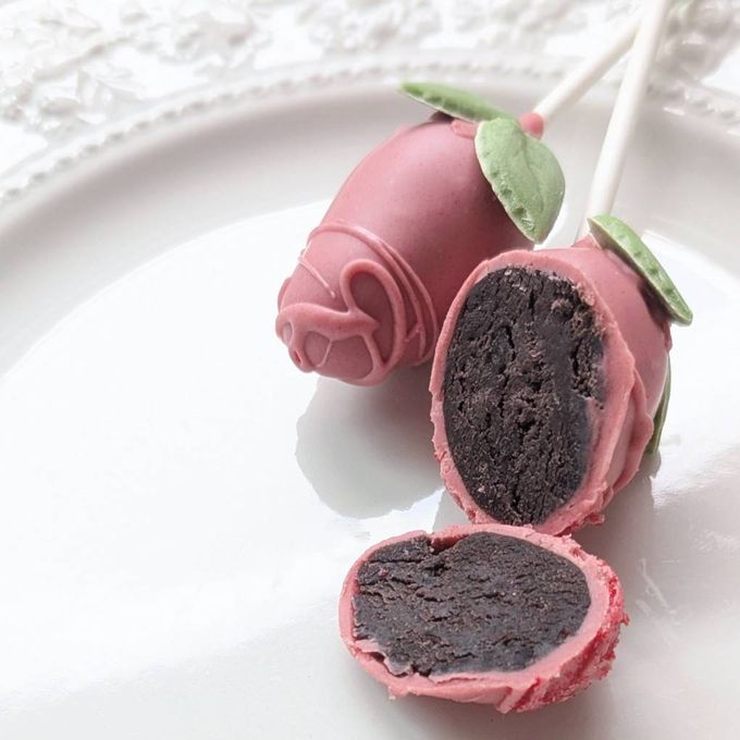 5本のバラの花束ブポップケーキ 【ローズメロディ】テレビにも取り上げられたミホパンのかわいいポップケーキセット 4
