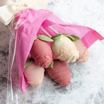 5本のバラの花束ブポップケーキ 【ローズメロディ】テレビにも取り上げられたミホパンのかわいいポップケーキセット