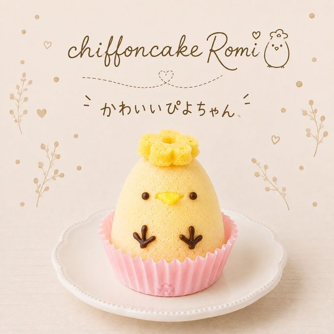 かわいい ぴよちゃんシフォン（プレーン3,チョコ1,バナナ1） 5個入 4