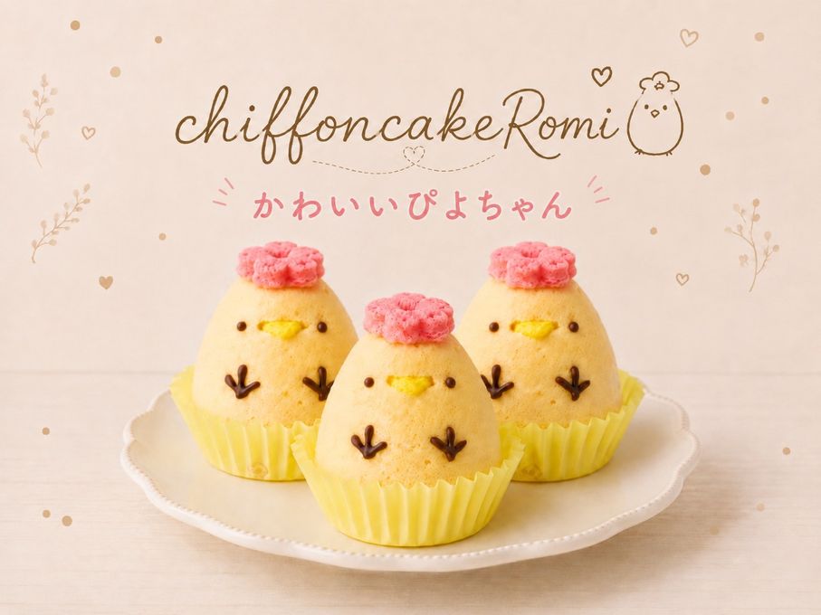 かわいい ぴよちゃんシフォン（プレーン3,チョコ1,バナナ1） 5個入 2