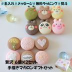 贅沢２セット ありがとうギフトマカロン+動物ギフトマカロン 手描きメッセージ イラスト入り ６個入り２セット 1