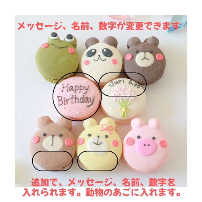 動物マカロン＋ハッピーバースデー 8個セット 9