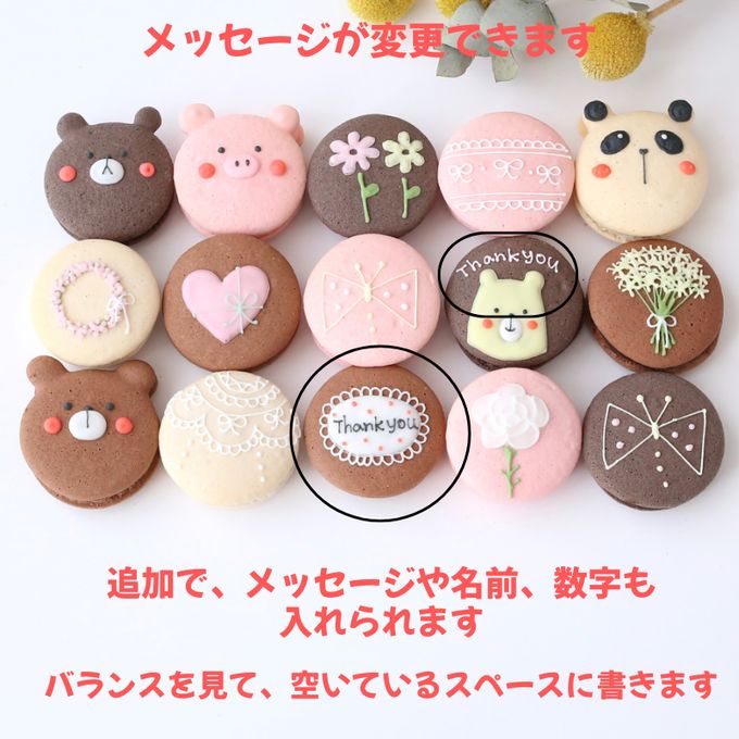 ありがとうマカロンギフト 手描きメッセージ/イラスト入り 15個入り 5