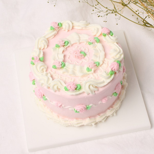 9色カラバリ】レトロ花柄センイルケーキ 3号（La vie en Rose） | Cake.jp