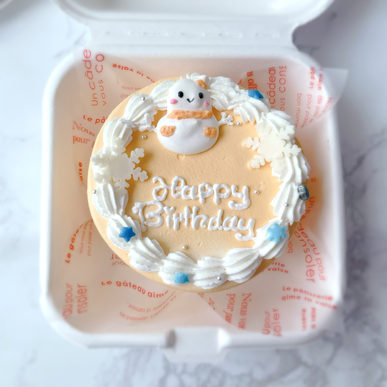 雪だるまスノーマン センイルケーキ ランチボックス入り（La vie en