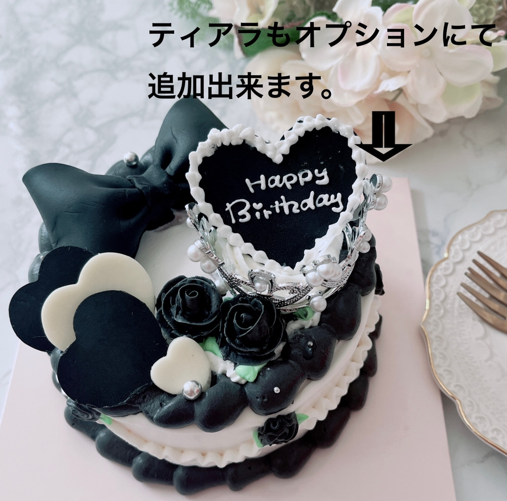 推し活に！リボンとバラのセンイルケーキ 選べるカラー9色 4号（La vie