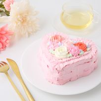 ハートのシャンティフラワーケーキ  