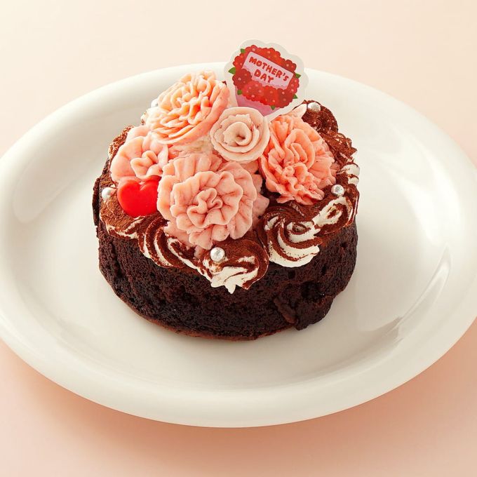 【想いを込めて、花束のケーキを】ローズフラワーガトーショコラ4号《Cake.jp限定》母の日2024 1