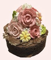 【想いを込めて、花束のケーキを】ローズフラワーガトーショコラ4号《Cake.jp限定》 