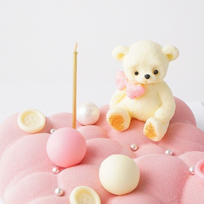くものうえのくまさん 【お誕生日/ベビーシャワー/スマッシュケーキ/七五三/お祝いケーキに…】pink 5