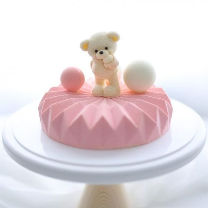キラキラくまさんケーキ【お誕生日/ベビーシャワー/スマッシュケーキ/七五三/お祝いケーキに…】pink 3