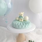 キラキラくまさんケーキ【お誕生日/ベビーシャワー/スマッシュケーキ/七五三/お祝いケーキに…】blue 1