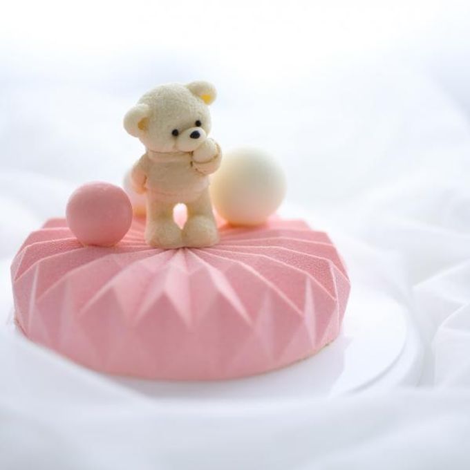 キラキラくまさんケーキ【お誕生日/ベビーシャワー/スマッシュケーキ/七五三/お祝いケーキに…】pink 5